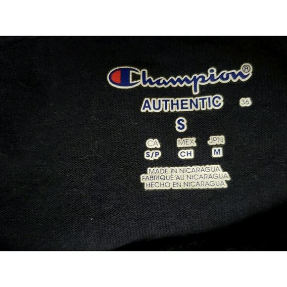 CHAMPION Mens Butler Graphic Top Long Sleeve Small Navy Blue Cotton AS03 - Picture 4 of 5